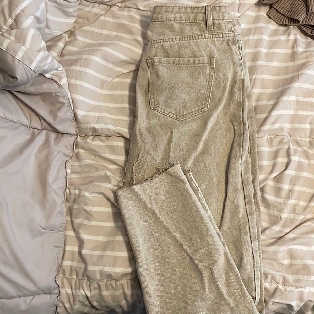 Misguided tan mom jeans